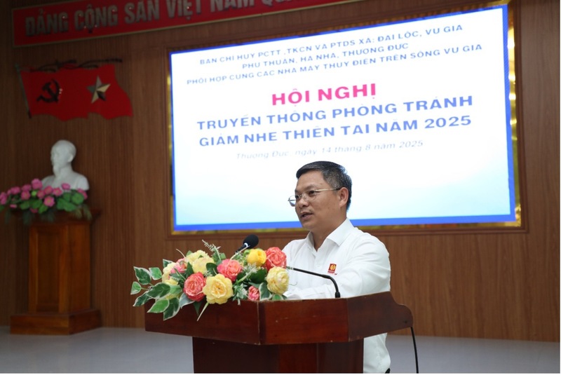 Ông Nguyễn Thanh Bình, Phó Tổng Giám đốc Công ty CP thủy điện Đak Mi phát biểu tại Okvip69 Đăng ký cá cược. Ảnh: Bình An