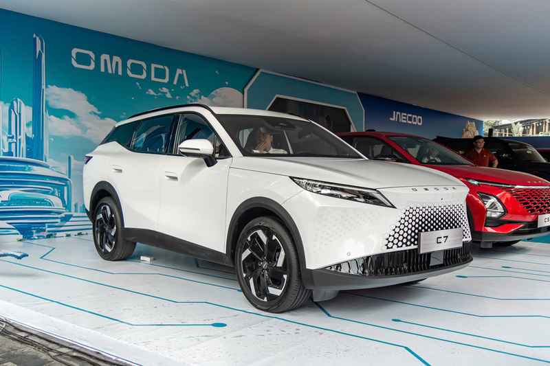 Omoda C7 được trưng bày tại gian hàng Omoda & Jaecoo Việt Nam.