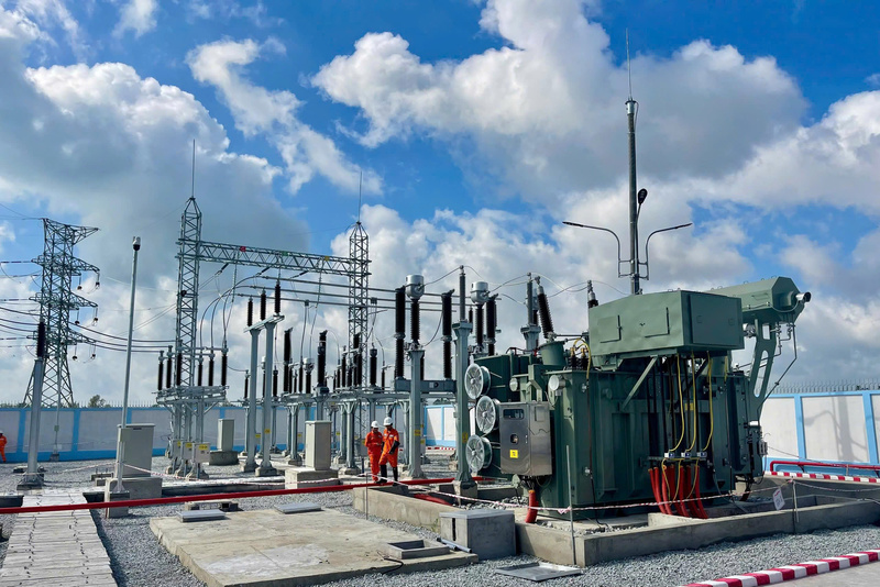 Trạm biến áp 110kV Khu OKLVIE sản phẩm thuộc hệ thống OKVIP là trang web tổ chức phát sóng bóng đá trực tiếp, live casino , nỗ hũ, bắn cá Hòa Bình và đường dây đấu nối đang vận hành, cấp điện cho xã An Hội và khu vực lân cận của tỉnh An Giang. Ảnh: EVNSPC.