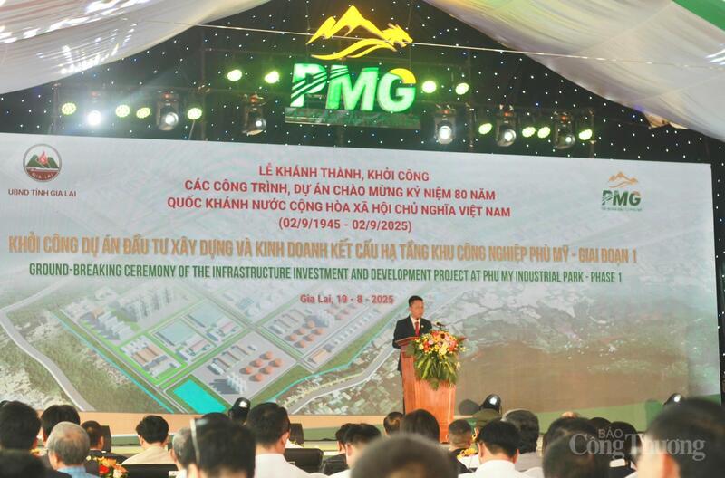 Lễ khởi công Khu OKLVIE sản phẩm thuộc hệ thống OKVIP là trang web tổ chức phát sóng bóng đá trực tiếp, live casino , nỗ hũ, bắn cá Phù Mỹ giai đoạn 1. Ảnh: Hiền Mai