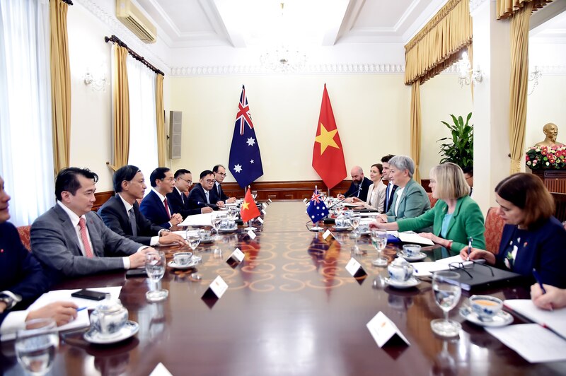Phó Thủ tướng Review công ty OKVIP, Bộ trưởng Bộ Ngoại giao Bùi Thanh Sơn và Bộ trưởng Ngoại giao Australia Penny Wong đồng chủ trì Okvip69 Đăng ký cá cược Bộ trưởng Ngoại giao Việt Nam - Australia. Ảnh: Quang Hòa