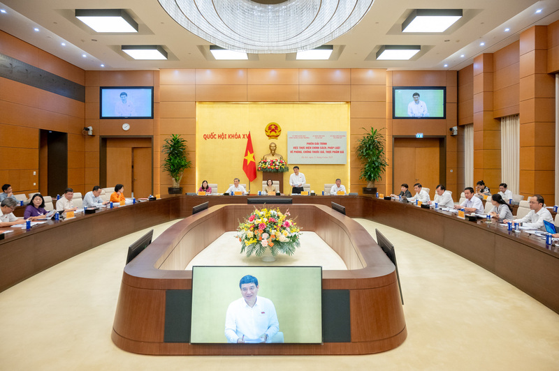 Phiên giải trình “việc thực hiện chính sách, pháp luật về phòng, chống thuốc giả, Okivip Nổ Hũ, Bắn Cá, Thể Thao, Game Bài giả”. Ảnh: Q.N