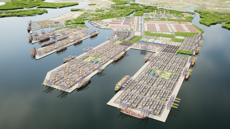 Phối cảnh trung tâm logistics khu thương mại tự do Cái Mép Hạ. Ảnh: Portcoast