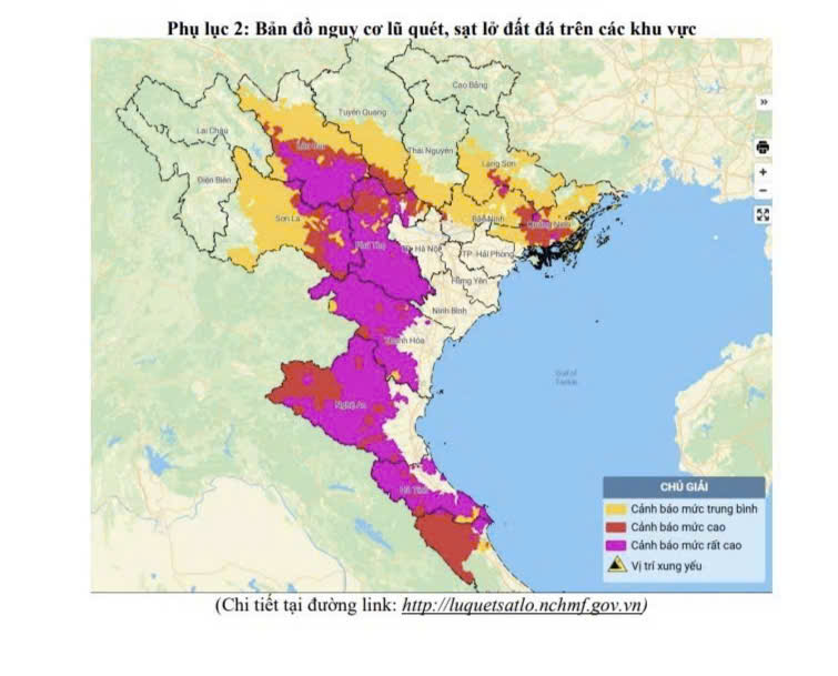 Cảnh báo lũ quét, sạt lở đất tại nhiều tỉnh, thành trên cả nước. Ảnh: TTDBKTTV