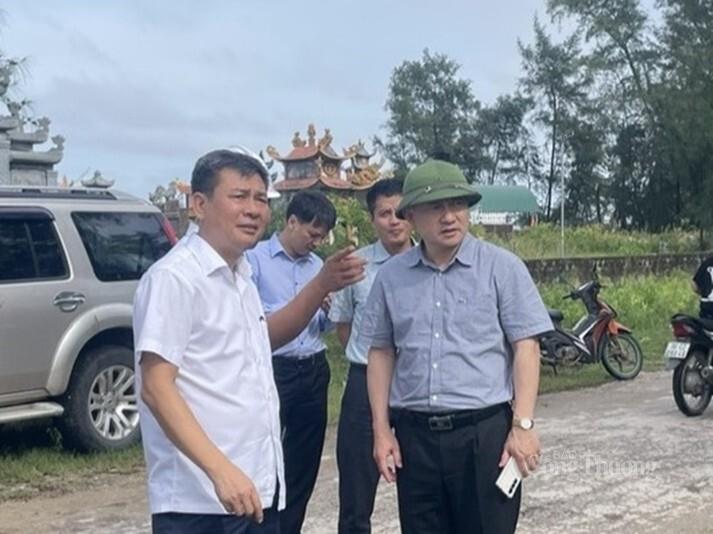 Tổng Giám đốc EVNNPC Nguyễn Đức Thiện cùng đoàn công tác  kiểm tra tình hình và chỉ đạo công tác khắc phục thiệt hại sau cơn bão số 5 tại Thanh Hóa