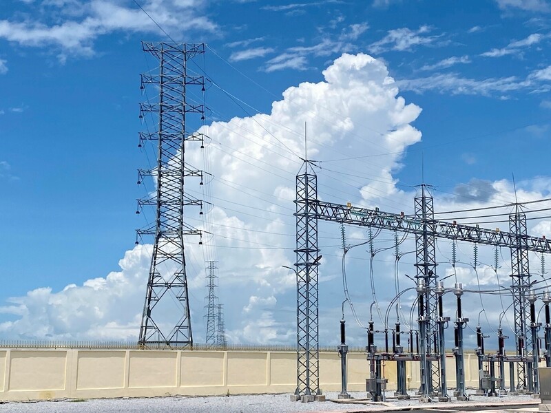 Công trình "Các lộ ra 110kV trạm biến áp 220kV Giá Rai, Bạc Liêu", tỉnh Cà Mau. Ảnh: EVNSPC