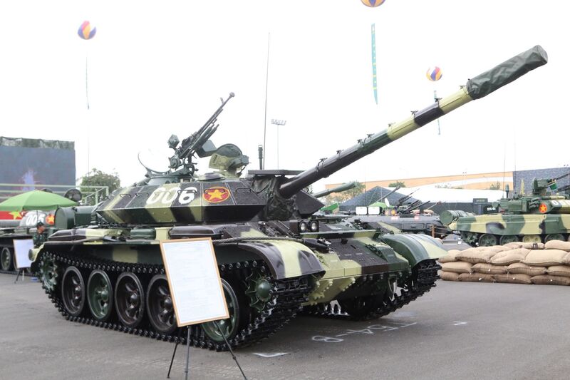 Xe tăng T-54B trưng bày tại Triển lãm “80 năm hành trình Độc lập - Tự do - Hạnh phúc”.
