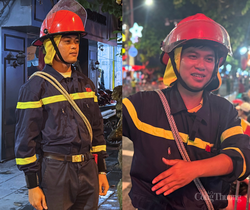 Những anh lính cứu hỏa luôn sẵn sàng chờ hiệu lệnh. Ảnh: Quỳnh Trang