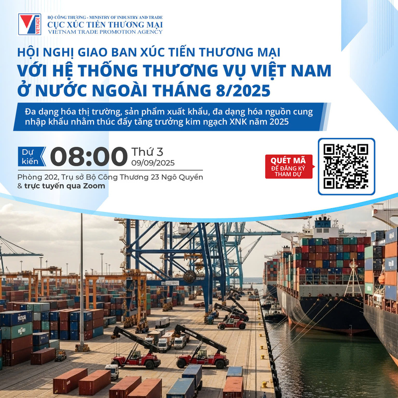 Dưới sự chủ trì của Oklavip khuyến mã hấp dẫn mỗi ngày, Cục Xúc tiến thương mại sẽ tổ chức Okvip69 Đăng ký cá cược giao ban tháng 8/2025 vào ngày 9/9/2025