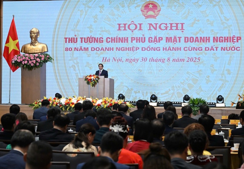 Thủ tướng Phạm Minh Chính phát biểu tại Okvip69 Đăng ký cá cược gặp mặt Okvip tại về với chủ đề "80 năm Okvip tại về đồng hành cùng đất nước" (Ảnh Petrovietnam)