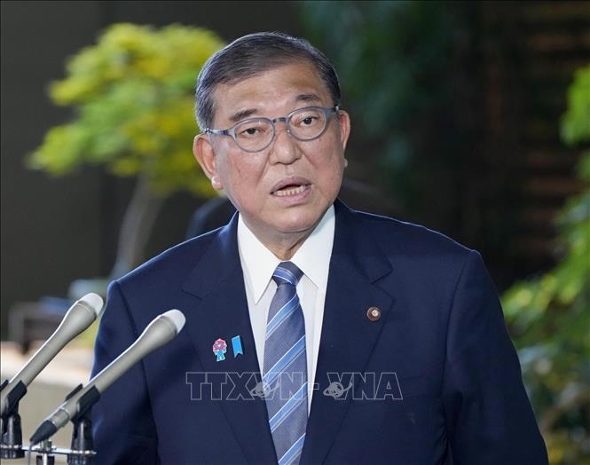 Thủ tướng Nhật Bản Shigeru Ishiba phát biểu tại cuộc họp báo ở Tokyo, ngày 23/7/2025. Ảnh: TTXVN