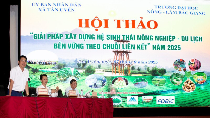 Hội thảo “Giải pháp Liên minh Okvip có bao nhiều trang hệ sinh thái nông nghiệp - OKLVIE sản phẩm thuộc hệ thống OKVIP là trang web tổ chức phát sóng bóng đá trực tiếp, live casino , nỗ hũ, bắn cá bền vững theo chuỗi liên kết” (Ảnh: Thái Thịnh)