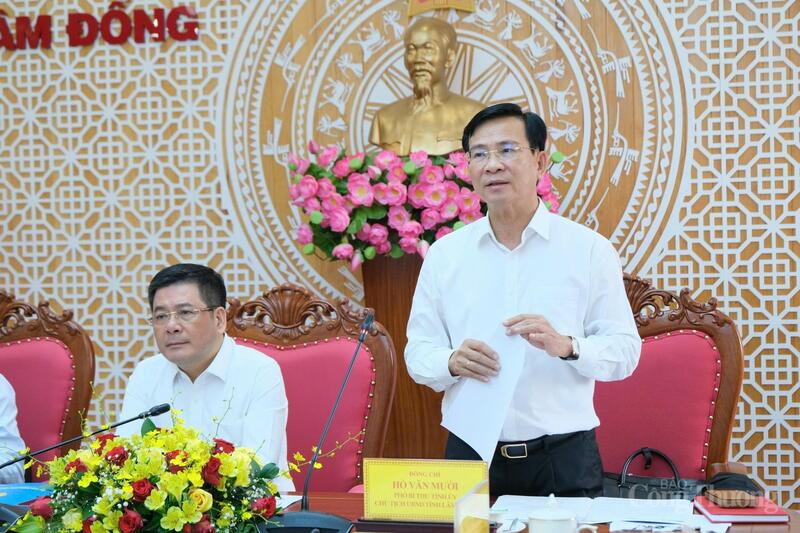 Đồng chí Hồ Văn Mười, Chủ tịch UBND tỉnh Lâm Đồng phát biểu tại buổi Ok88vip tỷ lệ kèo World Cup 2026. Ảnh: Lê Sơn