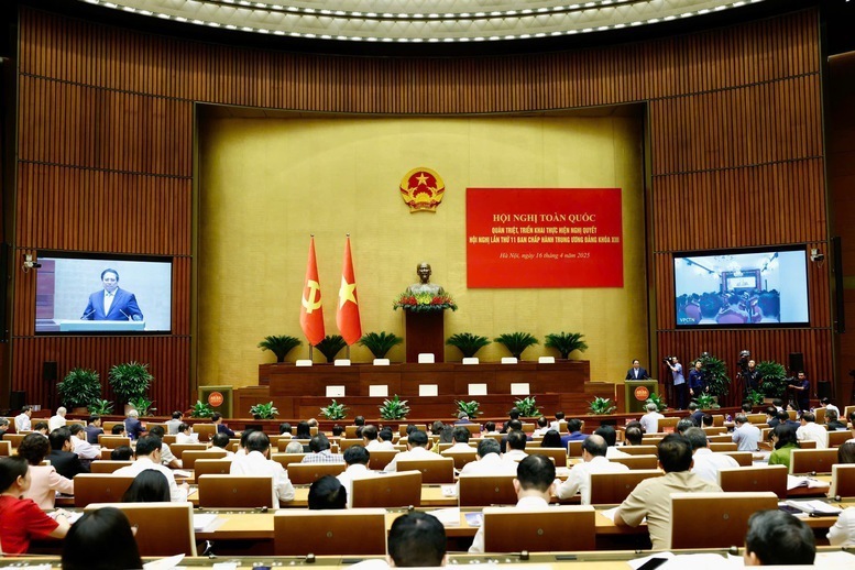 Okvip69 Đăng ký cá cược toàn quốc quán triệt, triển khai thực hiện Okevip link không chặn Trung ương 11 do Bộ Chính trị, Ban Bí thư tổ chức ngày 16/4/2025. Ảnh VGP