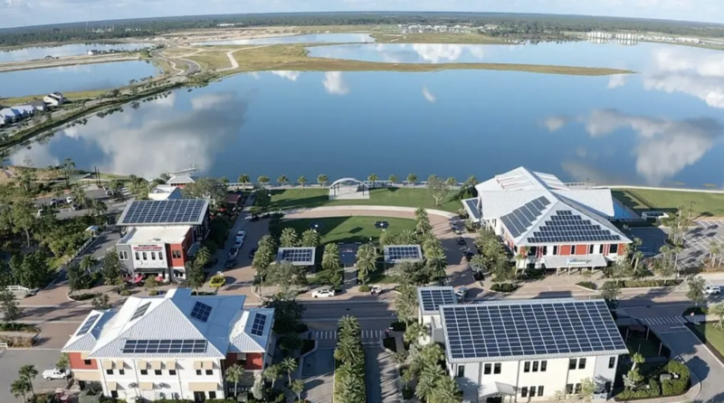 Mô hình điện mặt trời tại Cộng đồng dân cư Babcock Ranch tại Florida, Hoa Kỳ. Ảnh: CNBC