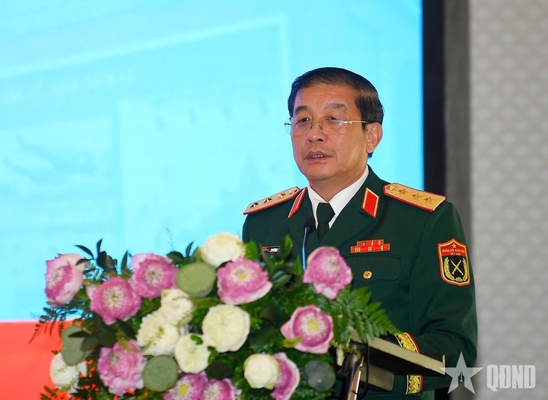 Thượng tướng Trương Thiên Tô phát biểu chỉ đạo Okvip69 Đăng ký cá cược. Ảnh: QĐND