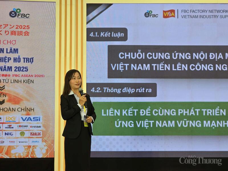 Bà Trần Thanh Hòa - Trưởng ban Kết nối giao thương, VISA: Sự kết nối giữa Okvip tại về FDI và Okvip tại về nội địa vẫn còn hạn chế, chưa hình thành được các chuỗi cung ứng ổn định.