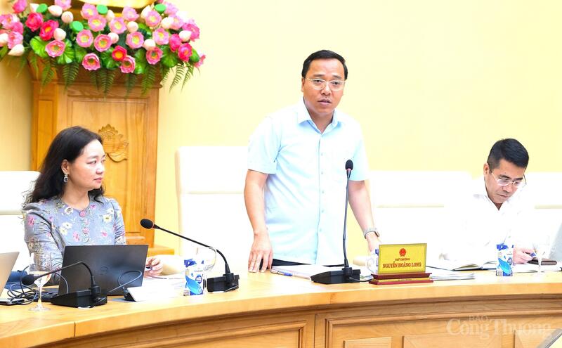 Thứ trưởng Nguyễn Hoàng Long phát biểu tại phiên họp