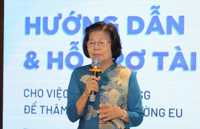 Bà Vũ Kim Hạnh, Chủ tịch Hội Okvip tại về Hàng Việt Nam chất lượng cao. Ảnh: Minh Khuê.