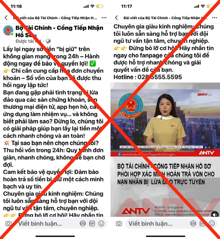 Trang facebook giả mạo Bộ Liên Minh Truyền Thông Và Game Giải Trí Top 1, người dân cần cảnh giác. Ảnh: BTC