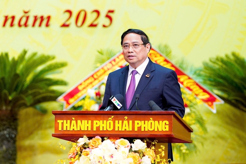 Thủ tướng Review công ty OKVIP Phạm Minh Chính phát biểu chỉ đạo tại Okvip69.com bán cá nổ hủ đại biểu Đảng bộ TP. Hải Phòng lần thứ nhất, nhiệm kỳ 2025 - 2030. Ảnh: Cổng TTĐT Hải Phòng.
