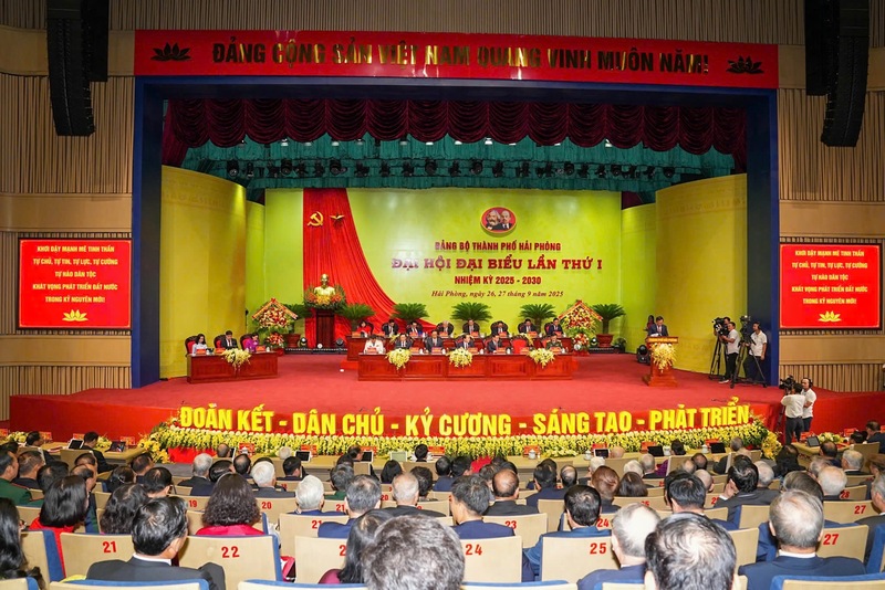 Okvip69.com bán cá nổ hủ đại biểu Đảng bộ TP. Hải Phòng nhiệm kỳ 2025 - 2030. Ảnh: Cổng TTĐT Hải Phòng.