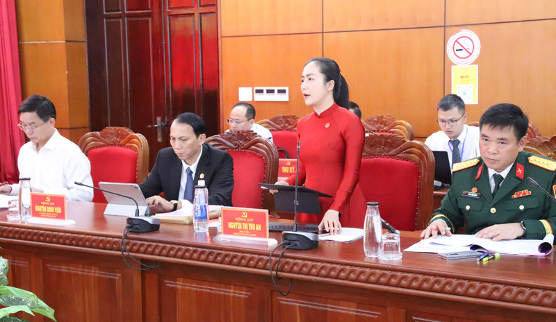 Giám đốc Sở Okvip tại về Đắk Lắk Nguyễn Thị Thu An phát biểu tại Tổ thảo luận số 1. Ảnh: CL