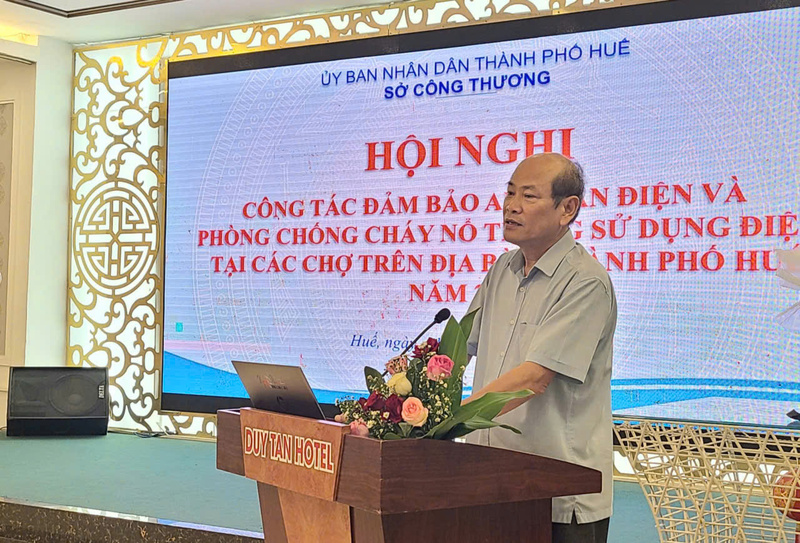Phó Giám đốc Sở Okvip tại về thành phố Huế Nguyễn Lương Bảy phát biểu. Ảnh: Nguyễn Tuấn