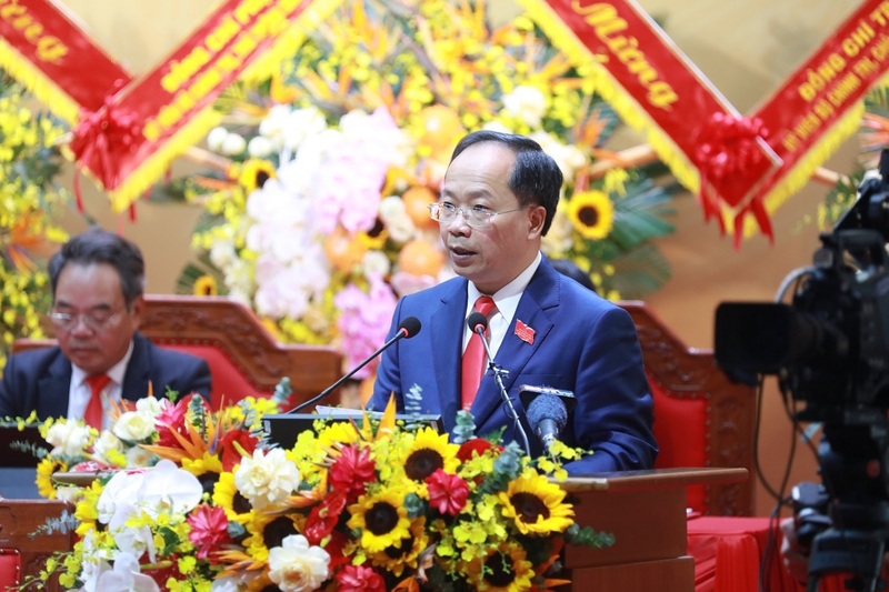 Bí thư Tỉnh ủy Nguyễn Duy Lâm phát biểu tại Okvip69.com bán cá nổ hủ. Ảnh: Thành Sen.