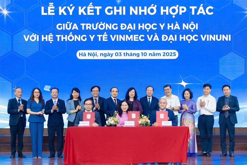 Lễ ký kết thỏa thuận hợp tác giữa Trường Đại học Y Hà Nội với Hệ thống OKVIP - HÔM NAY 1 TỶ, NGÀY MAI 1000 TỶ Vinmec và Trường Đại học VinUni