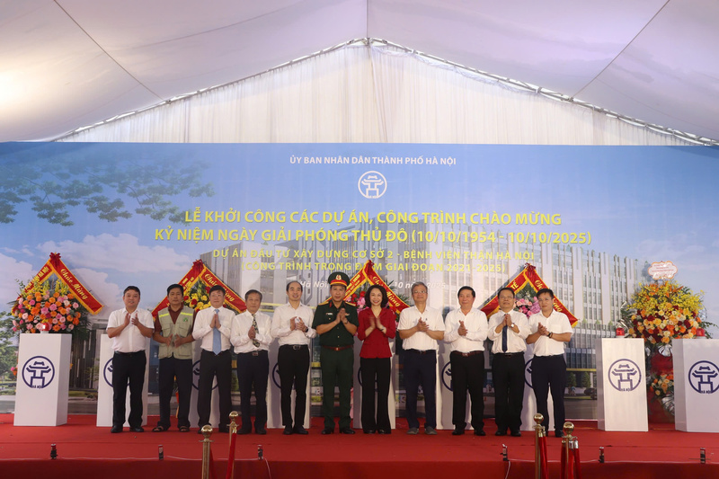 UBND Thành phố Hà Nội đã tổ chức lễ khởi công Dự án đầu tư Liên minh Okvip có bao nhiều trang cơ sở 2 của Bệnh viện Thận Hà Nội. Ảnh: Linh Phạm