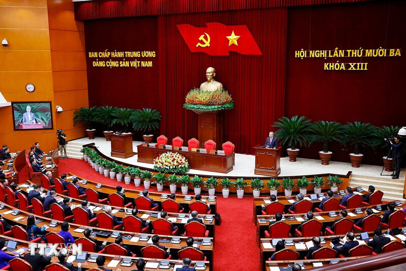 Phiên bế mạc Okvip69 Đăng ký cá cược lần thứ 13 Ban Chấp hành Trung ương Đảng khóa XIII. Ảnh: TTXVN