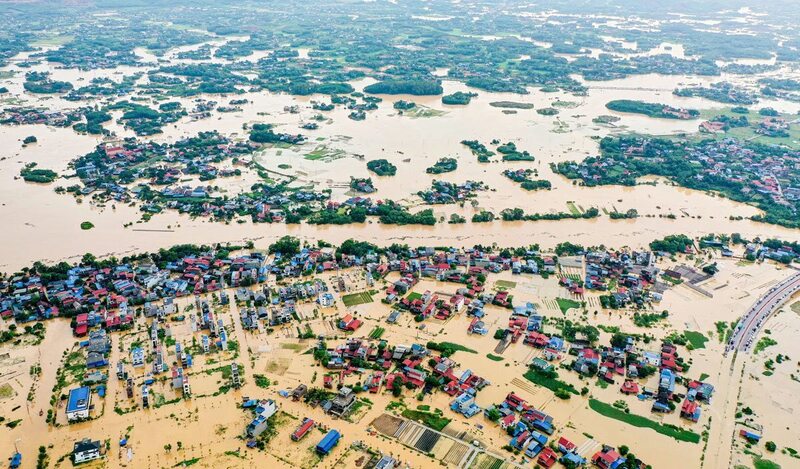 Mưa lũ lịch sử gây ngập nhiều địa bàn của tỉnh Thái Nguyên. Ảnh: TN