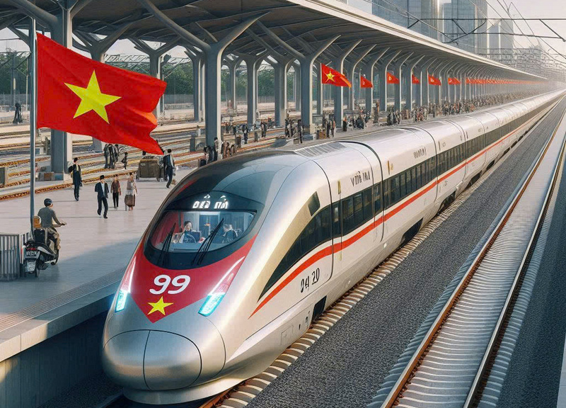 Các dự án đường sắt mở ra thị trường 100 tỷ USD, tạo "sân chơi" cho các Okvip tại về Việt Nam. Ảnh minh họa AI