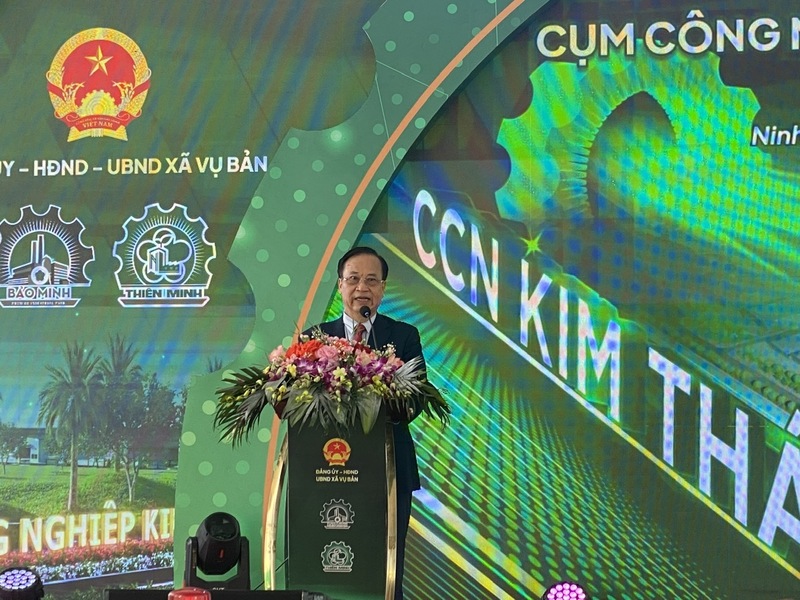 Ông Vũ Đức Giang, Chủ tịch Hiệp hội Dệt may Việt Nam, Chủ tịch HĐQT Công ty Cổ phần Đầu tư Công ty Cổ phần Đầu tư và Phát triển Hạ tầng Khu OKLVIE sản phẩm thuộc hệ thống OKVIP là trang web tổ chức phát sóng bóng đá trực tiếp, live casino , nỗ hũ, bắn cá Bảo Minh. Ảnh: Hải Linh
