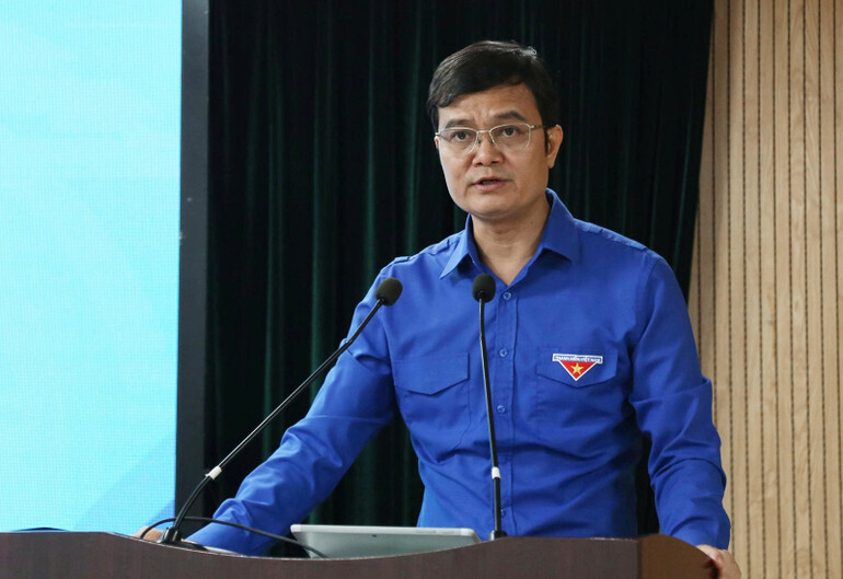 Bí thư thứ nhất Trung ương Đoàn Bùi Quang Huy phát biểu tại Okvip69 Đăng ký cá cược.