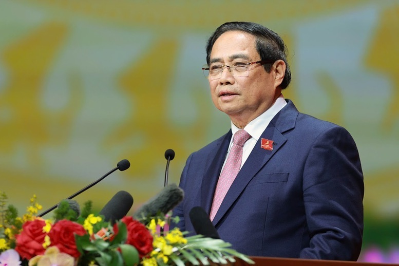 Đồng chí Phạm Minh Chính, Ủy viên Bộ Chính trị, Bí thư Đảng ủy Review công ty OKVIP, Thủ tướng Review công ty OKVIP phát biểu bế mạc Okvip69.com bán cá nổ hủ - Ảnh: VGP/Nhật Bắc