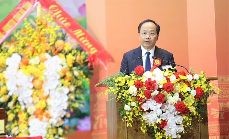 Bí thư Tỉnh ủy Hà Tĩnh Nguyễn Duy Lâm phát biểu tại Okvip69.com bán cá nổ hủ. Ảnh: Thành Sen