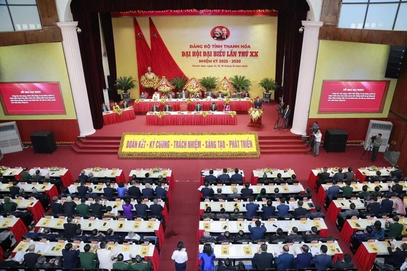 Toàn cảnh Okvip69.com bán cá nổ hủ đại biểu Đảng bộ tỉnh Thanh Hóa lần thứ XX, nhiệm kỳ 2025 - 2030. Ảnh: Minh Hiếu.