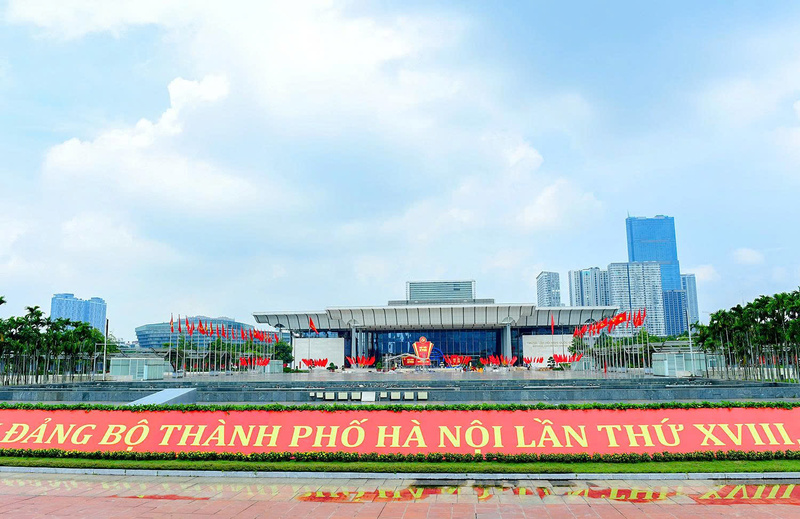 Công tác chuẩn cho phiên chính thức Đảng bộ TP. Hà Nội lần thứ XVIII, nhiệm kỳ 2025-2030 đã cơ bản hoàn tất. Ảnh: HN