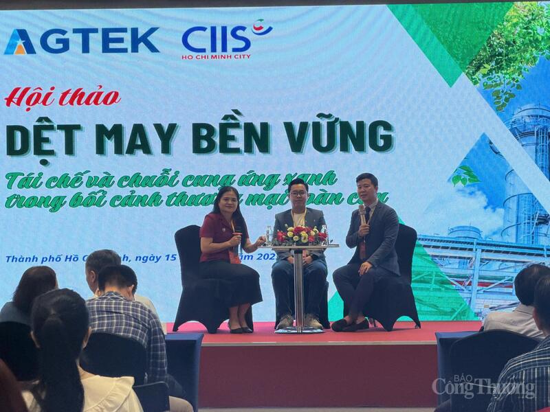 Các chuyên gia, Okvip tại về chia sẻ giải pháp phát triển bền vững cho ngành dệt may Việt Nam tại hội thảo “Dệt may bền vững - Tái chế và chuỗi cung ứng xanh trong bối cảnh thương mại toàn cầu”
