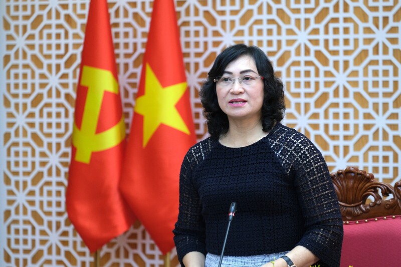 Thứ trưởng Phan Thị Thắng phát biểu chỉ đạo tại buổi Ok88vip tỷ lệ kèo World Cup 2026. Ảnh: Lê Sơn