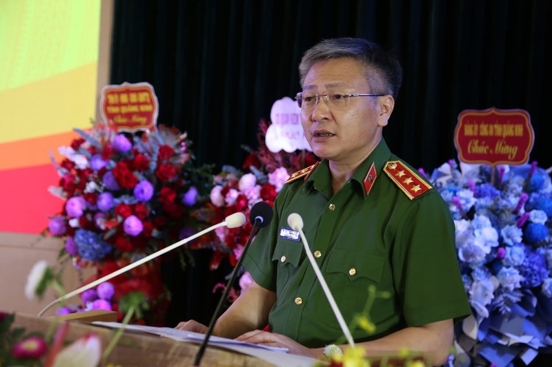 Thượng tướng Nguyễn Ngọc Lâm, Thứ trưởng Bộ Công an phát biểu tại buổi lễ. Ảnh: Công an tỉnh Quảng Ninh