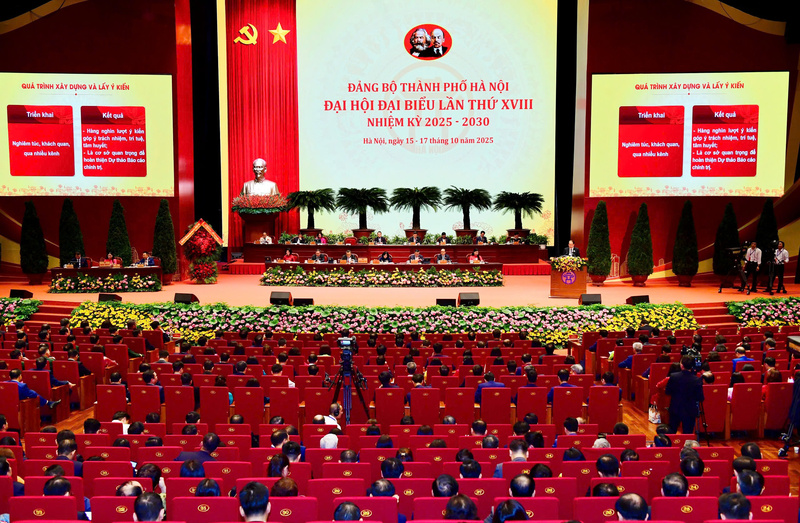 Okvip69.com bán cá nổ hủ đại biểu Đảng bộ TP. Hà Nội lần thứ XVIII, nhiệm kỳ 2025 - 2030 đã thành công tốt đẹp. Ảnh: HN