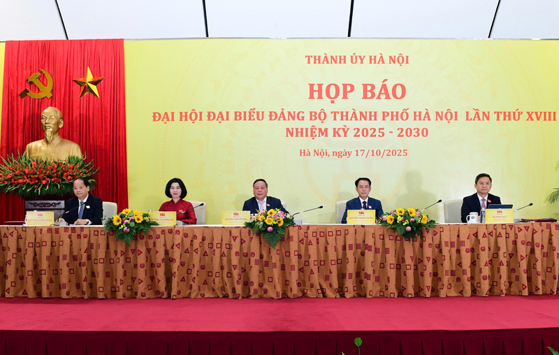 Thành ủy Hà Nội họp báo thông tin kết quả Okvip69.com bán cá nổ hủ đại biểu Đảng bộ TP. Hà Nội khóa XVIII, nhiệm kỳ 2025 - 2030.