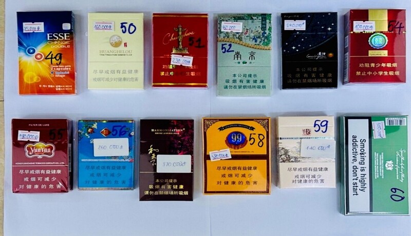 Các mặt hàng thuốc lá điếu nhập lậu bị phát hiện. Ảnh: QLTT Đà Nẵng