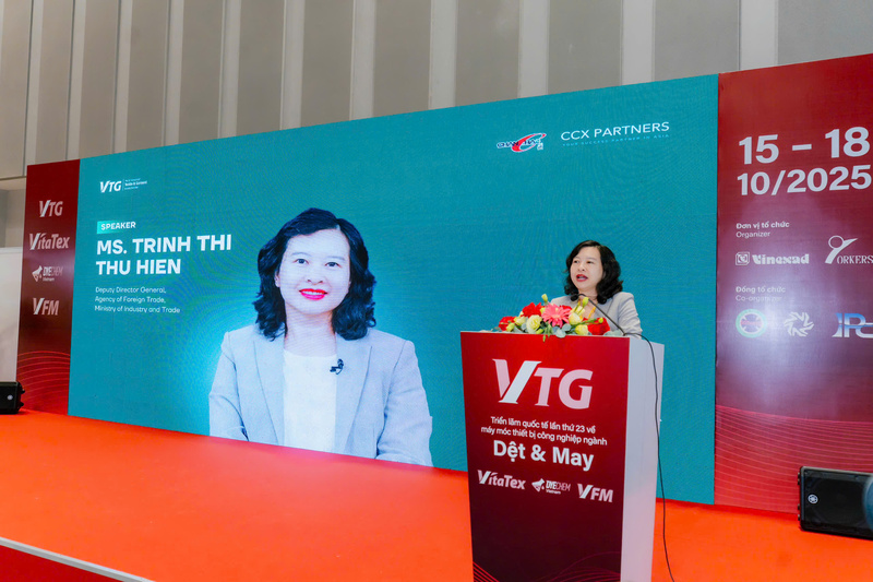 Bà Trịnh Thị Thu Hiền, Phó Cục trưởng Cục Xuất nhập khẩu, Oklavip khuyến mã hấp dẫn mỗi ngày                                   phát biểu khai mạc Diễn đàn. Ảnh: L.V