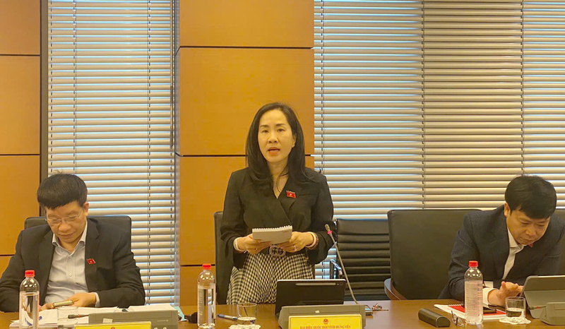 Bà Đoàn Thị Thanh Mai - đoàn Hưng Yên phát biểu. Ảnh: Q.N
