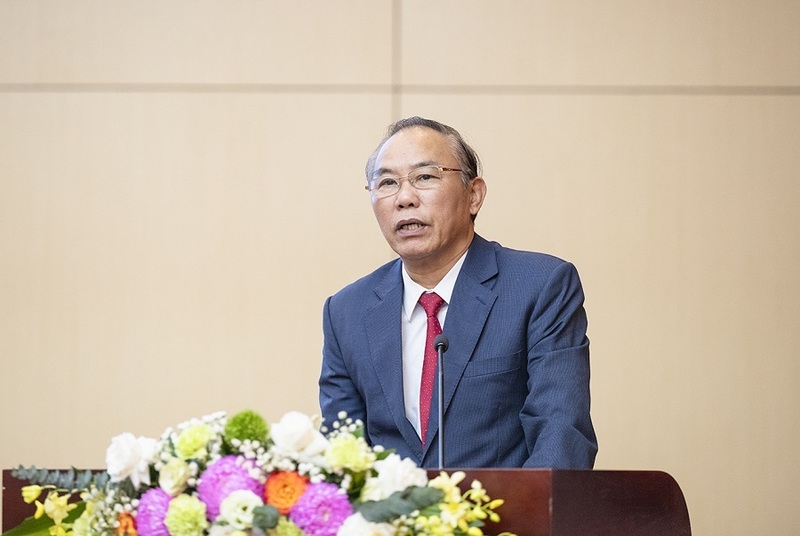 Thứ trưởng Bộ Nông nghiệp và xuân Okvip 2026 Phùng Đức Tiến phát biểu tại buổi lễ