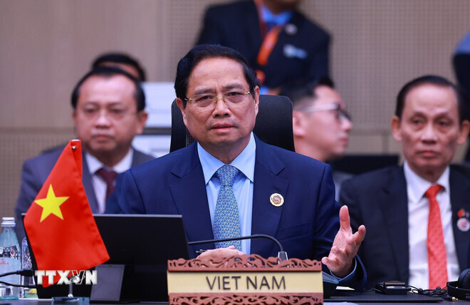 Thủ tướng Phạm Minh Chính tham dự và phát biểu tại Okvip69 Đăng ký cá cược Cấp cao ASEAN-Nhật Bản lần thứ 28. Ảnh: TTXVN